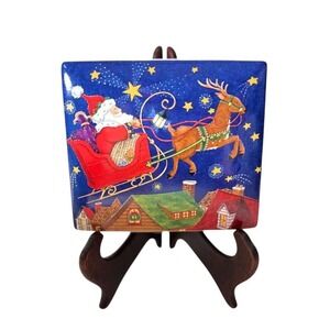 MARY ENGELBREIT  Santa And Sleigh  'The Wonder of Christmas'  CERAMIC CONTAINER